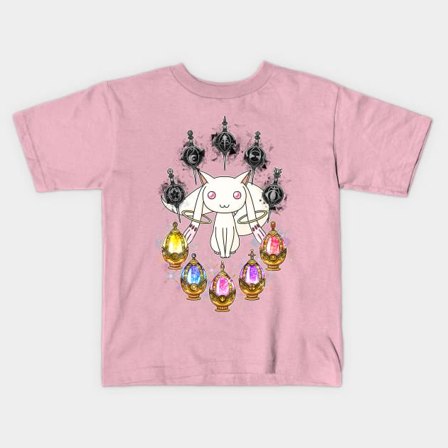 Kyubey Kids T-Shirt by rainbowgrimart